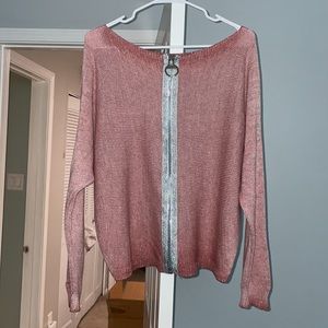 Pink silver sparkle sweater